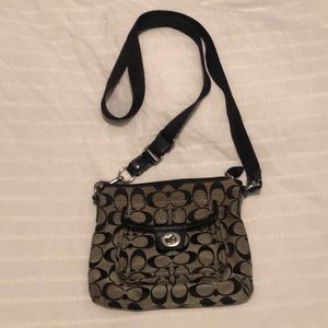 Black and Grey coach purse